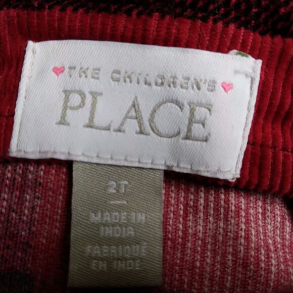 The Childrens Place Dress Jumper Buffalo Plaid Red Black Sleeveless Girls 2T - Picture 4 of 8